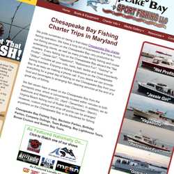 Screenshot of Chesapeake Bay Sport Fishing website home page