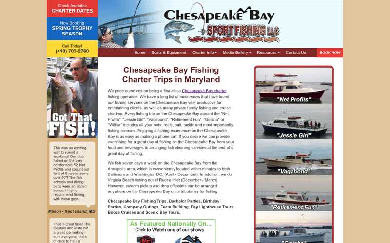 Chesapeake Bay Sport Fishing desktop screenshot